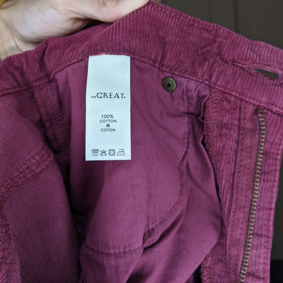 The GREAT Western Crop Burgindy Wide-leg Corduroys - Picture 9 of 13